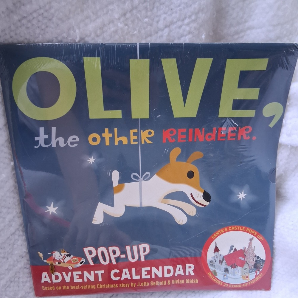 NOS Vtg Sealed Olive the Other Reindeer Pop-Up Christmas Advent Calendar NEW